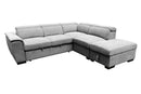 Raffaello  Fabric Sleeper Sectional with Storage and adjustable headrest