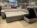 Raffaello  Fabric Sleeper Sectional with Storage and adjustable headrest