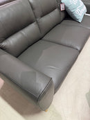 Minhas Furniture Amelia Stationary Leather Sofa Media Sofa Anthracite