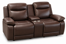 Westminster Power Reclining Leather Loveseat with Console 9851L BR