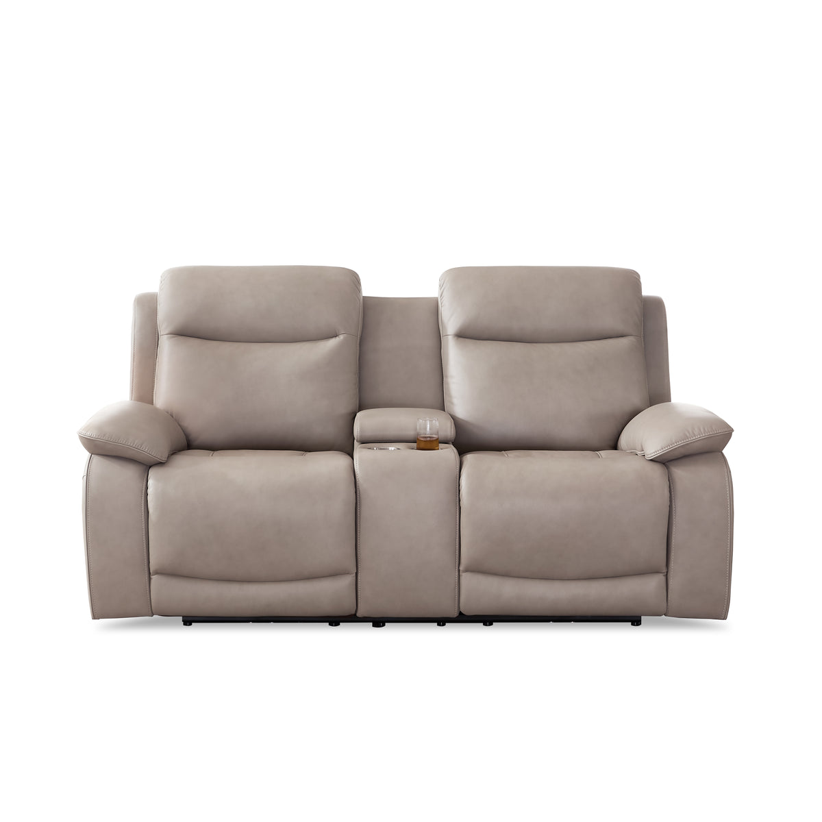 Amax Leather Westminter Power Reclining Leather Loveseat with Console