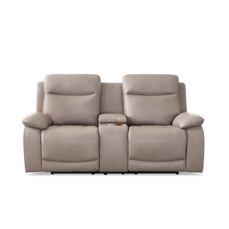 Amax Leather Westminter Power Reclining Leather Loveseat with Console 9851L 2382