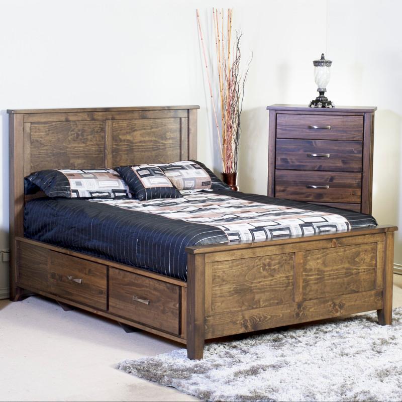 Mako Wood Furniture Scarlet Queen Panel Bed with Storage 4100-ST-Q IMAGE 1