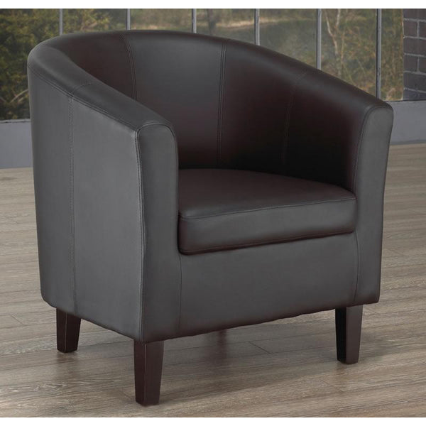 IFDC Stationary Leather Accent Chair IF 660-BK IMAGE 1
