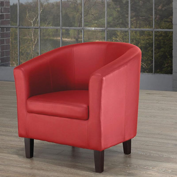 IFDC Stationary Leather Accent Chair IF 660-R IMAGE 1