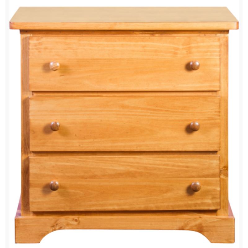 Mako Wood Furniture Polo 3-Drawer Chest 800-28 IMAGE 1