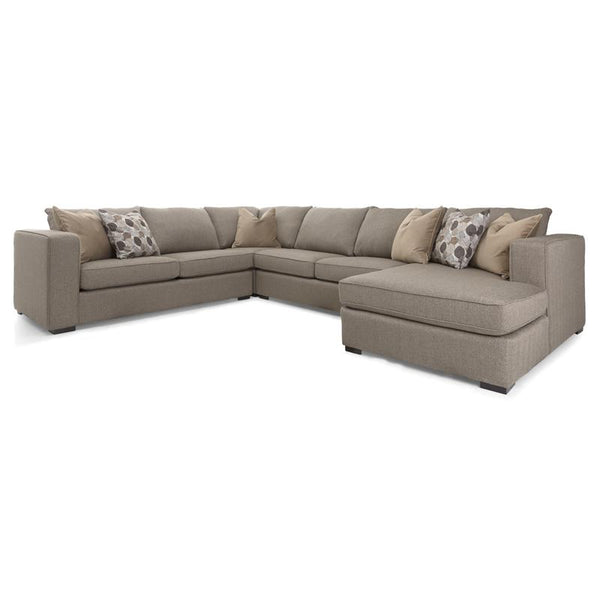 Decor-Rest Furniture Fabric Sectional 2900 Sectional (Beige) IMAGE 1