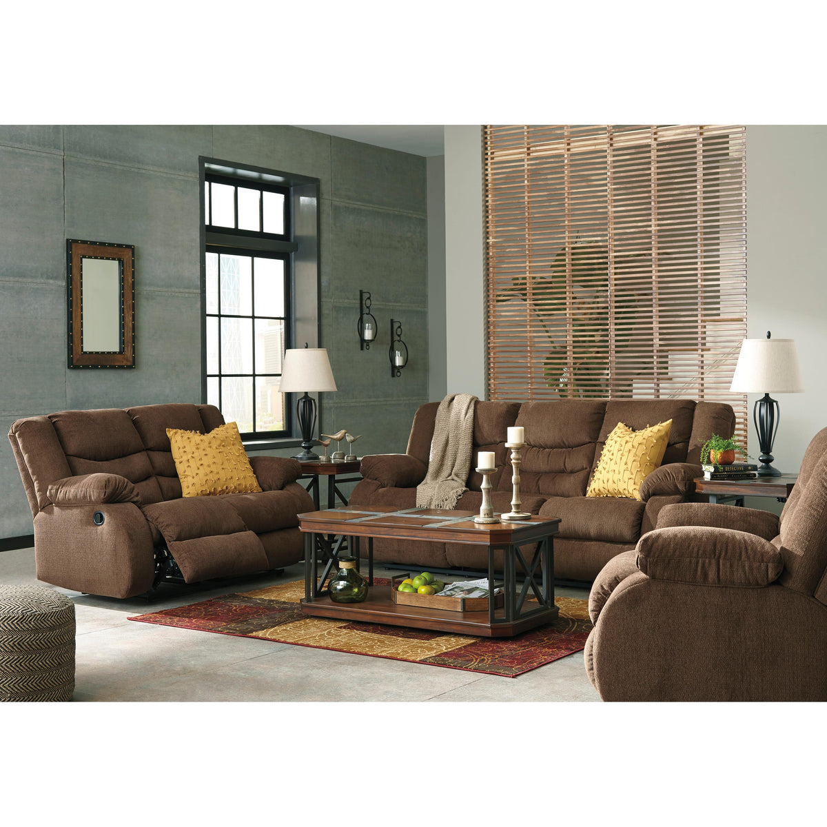 Tulen Reclining Sofa Chocolate