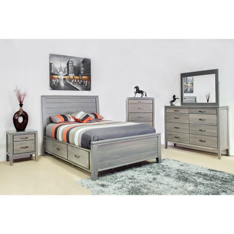 Mako Wood Furniture Robina Queen Panel Bed with Storage 4300-ST-Q-HB/FB/ST IMAGE 2