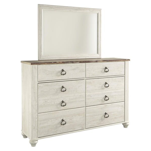 Signature Design by Ashley Willowton 6-Drawer Dresser with Mirror B267-31/B267-36 IMAGE 1