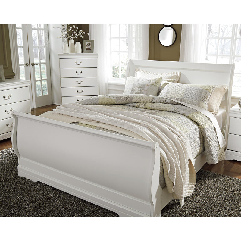 Ashley sleigh shop bed white