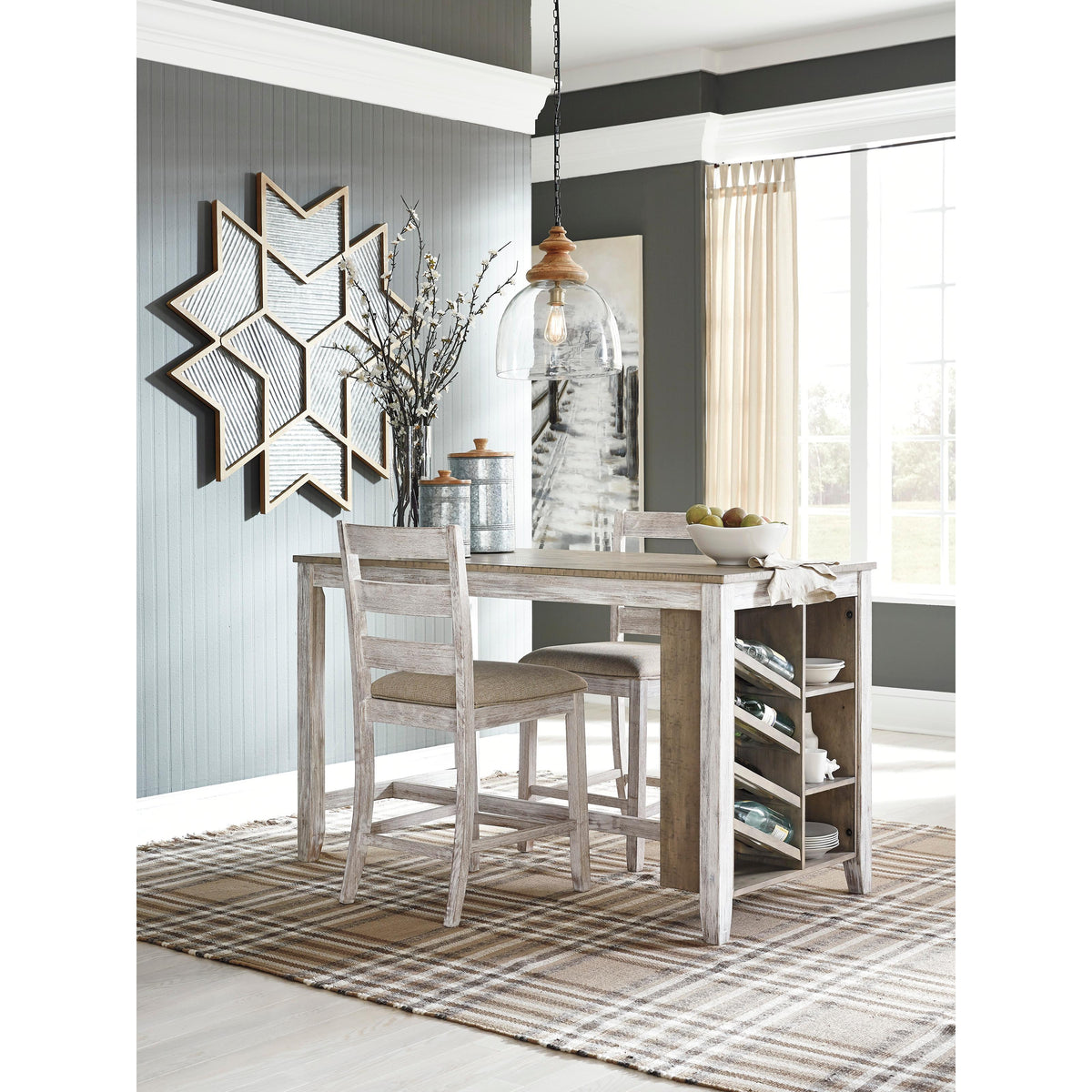 Signature Design by Ashley Skempton Counter Height Dining Table with T