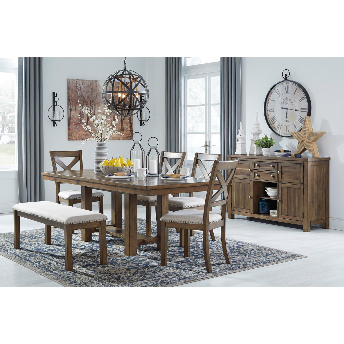 Signature Design by Ashley Moriville Dining Table with Trestle Base D6