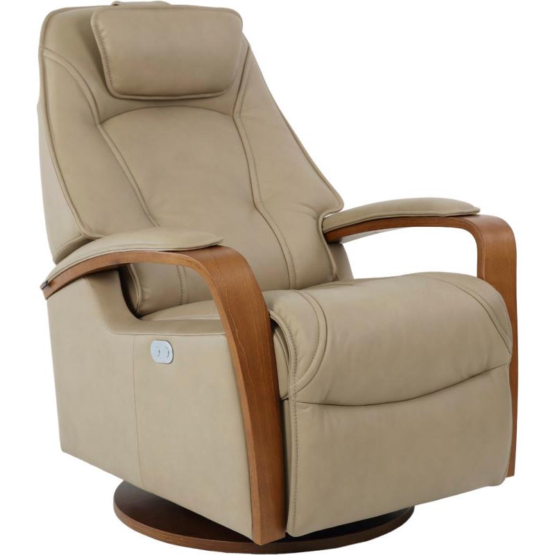 Fjords of Norway Helsinki Power Swivel Glider Leather Recliner Helsinki-SW-MOTORIZED-AL-552-TAN IMAGE 2
