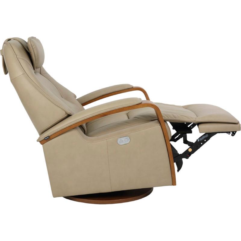 Fjords of Norway Helsinki Power Swivel Glider Leather Recliner Helsinki-SW-MOTORIZED-AL-552-TAN IMAGE 4