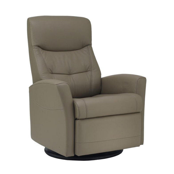 Fjords of Norway Oslo Swivel Glider Leather Recliner Oslo Small-NL-130-STONE IMAGE 1