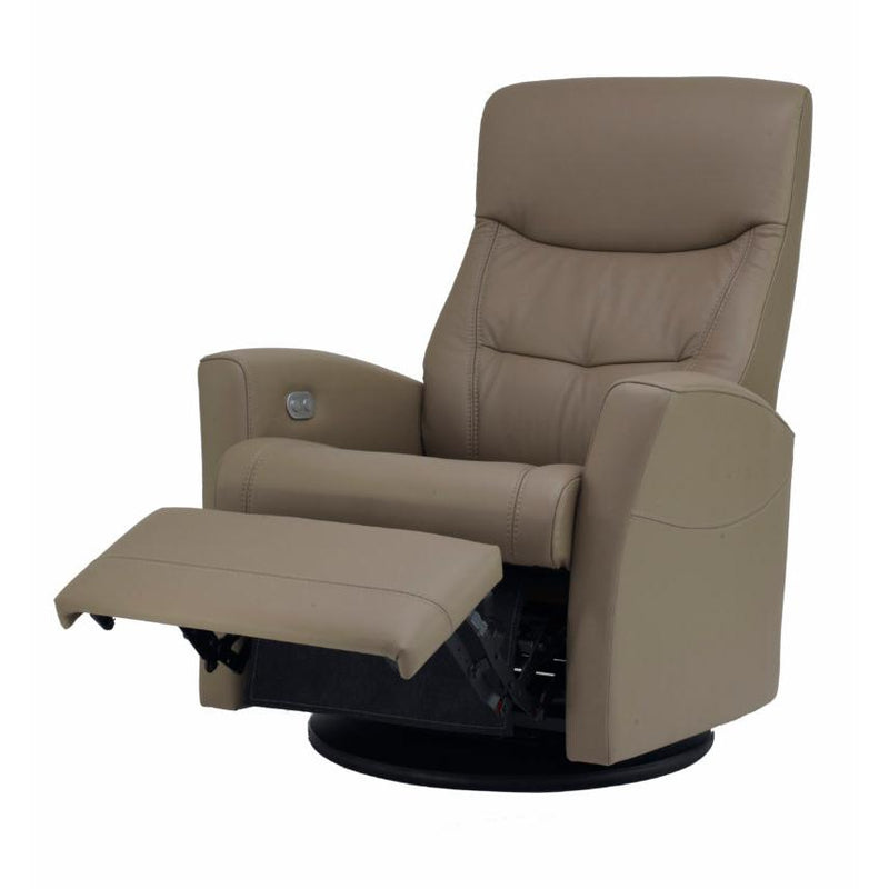 Fjords of Norway Oslo Swivel Glider Leather Recliner Oslo Small-NL-130-STONE IMAGE 2
