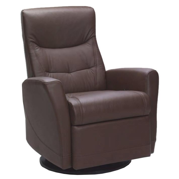 Fjords of Norway Oslo Swivel Glider Leather Recliner Oslo Small-NL-129-WALNUT IMAGE 1