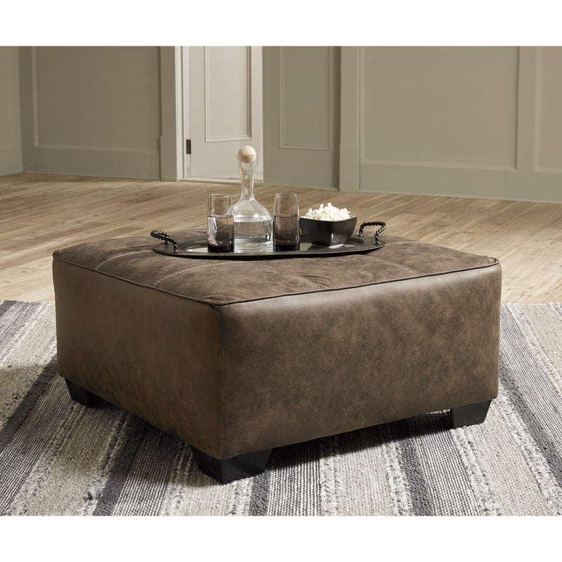 Benchcraft Abalone Leather Look Ottoman 9130208 IMAGE 4
