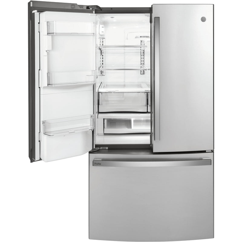 GE Profile 36-inch, 22.1 cu.ft. Counter-Depth French 3-Door Refrigerator with External Water and Ice Dispensing System PYD22KYNFS IMAGE 4