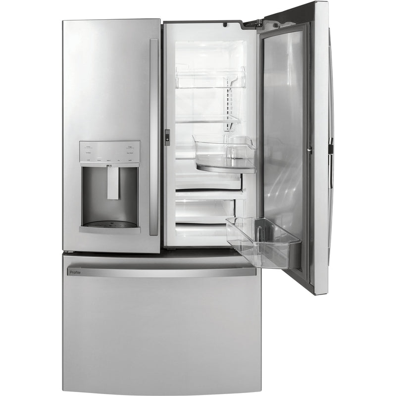GE Profile 36-inch, 22.1 cu.ft. Counter-Depth French 3-Door Refrigerator with External Water and Ice Dispensing System PYD22KYNFS IMAGE 5