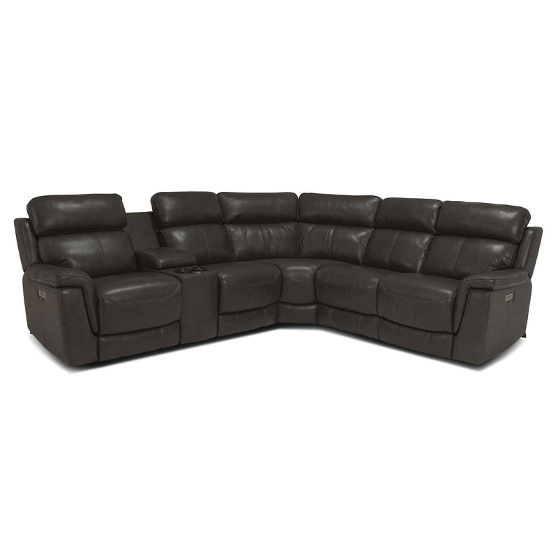 Palliser Granada Power Reclining Leather 6 pc Sectional Granada 6 pc Power Sectional - Graphite IMAGE 1