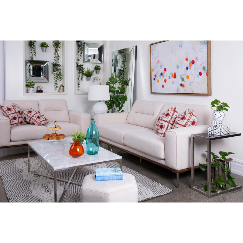 Decor-Rest Furniture Stationary Fabric Sofa 2030 Sofa with Metal Cone Feet IMAGE 3