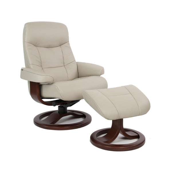 Fjords of Norway Classic Comfort Swivel Leather Recliner Muldal Small chair otto IMAGE 1