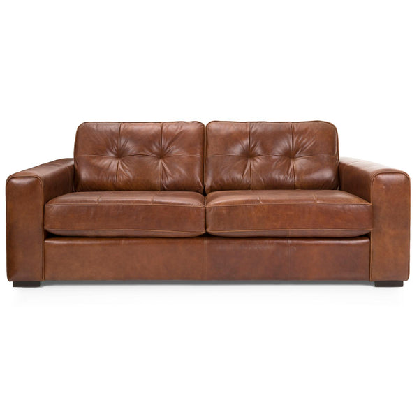 Decor-Rest Furniture Stationary Leather Sofa 3990 Sofa - Brown IMAGE 1