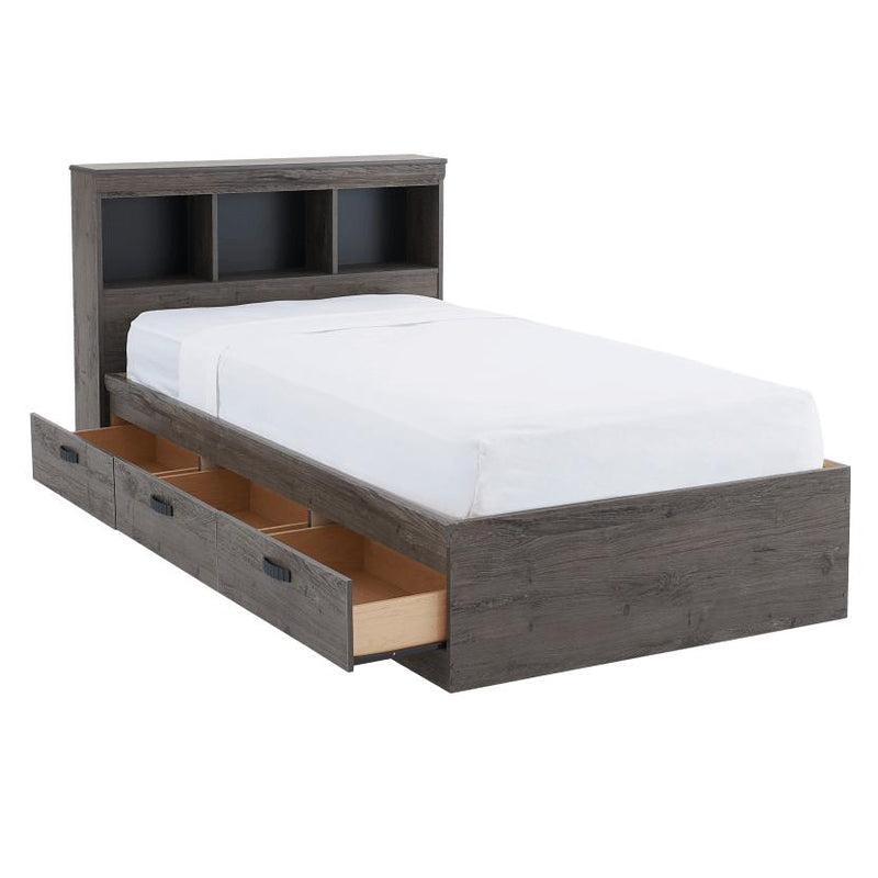 Dynamic Furniture Kids Beds Bed Fontana twin Matesbed with Bookcase he