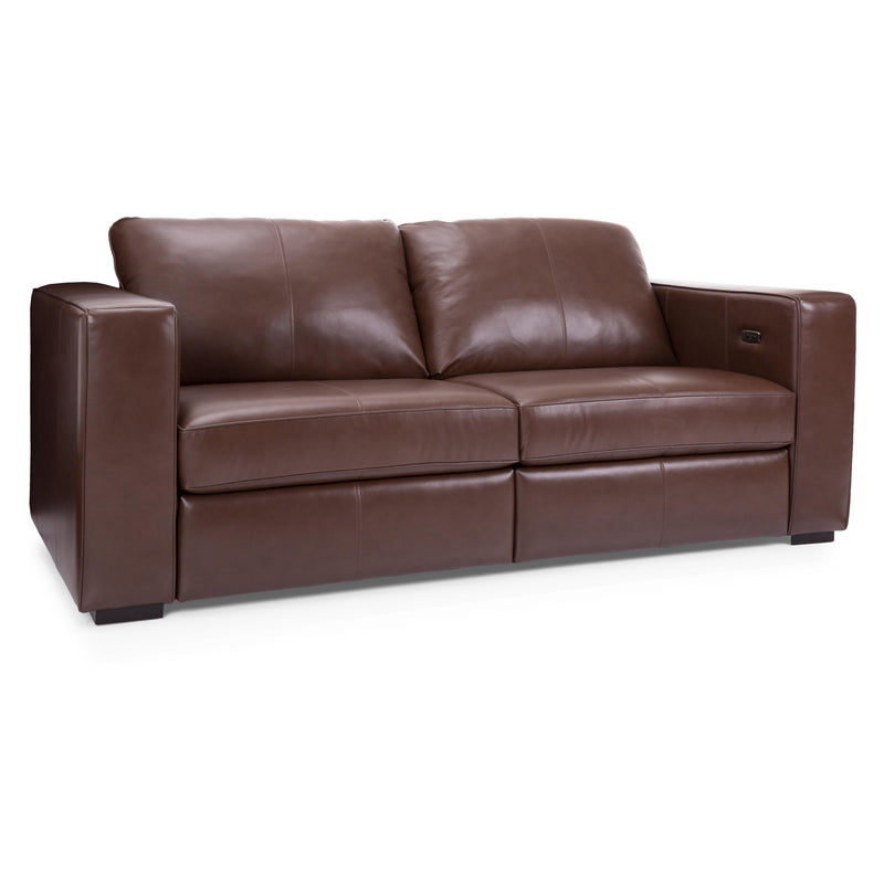 Decor-Rest Furniture Stationary Leather Sofa 3900-01 Sofa - Brown IMAGE 1