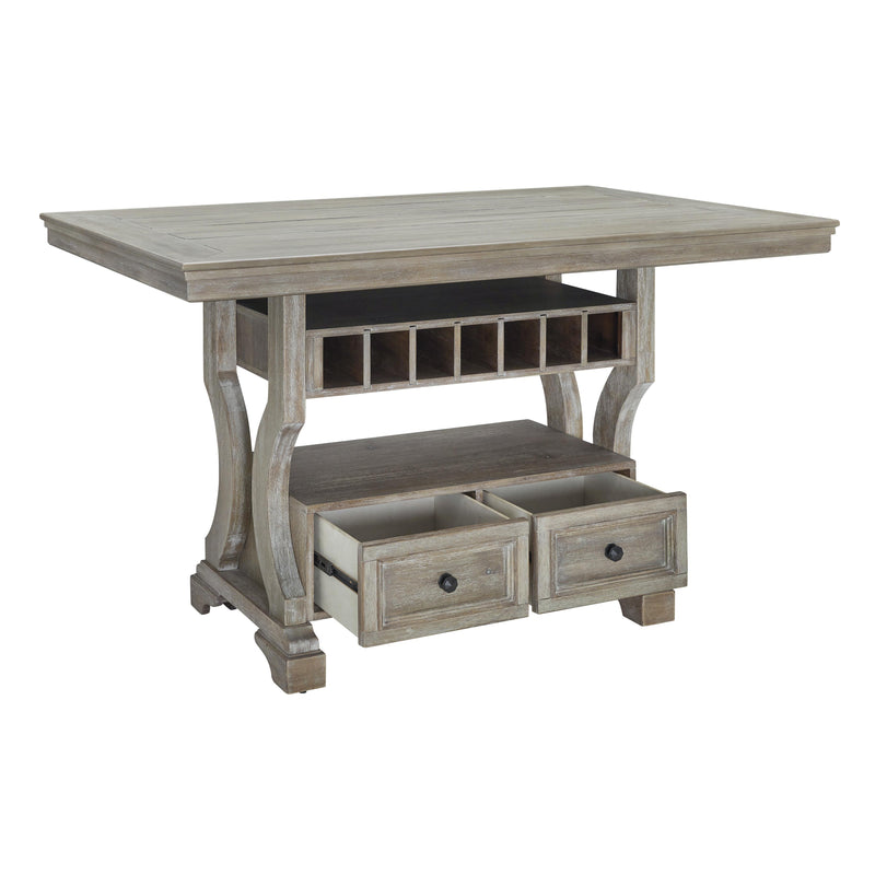 Signature Design by Ashley Moreshire Counter Height Dining Table with Pedestal Base D799-32 IMAGE 2