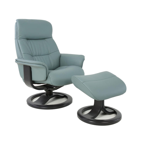 Fjords of Norway Anne Swivel Leather Recliner Anne-R-45-Large-SL-224-Ice IMAGE 1
