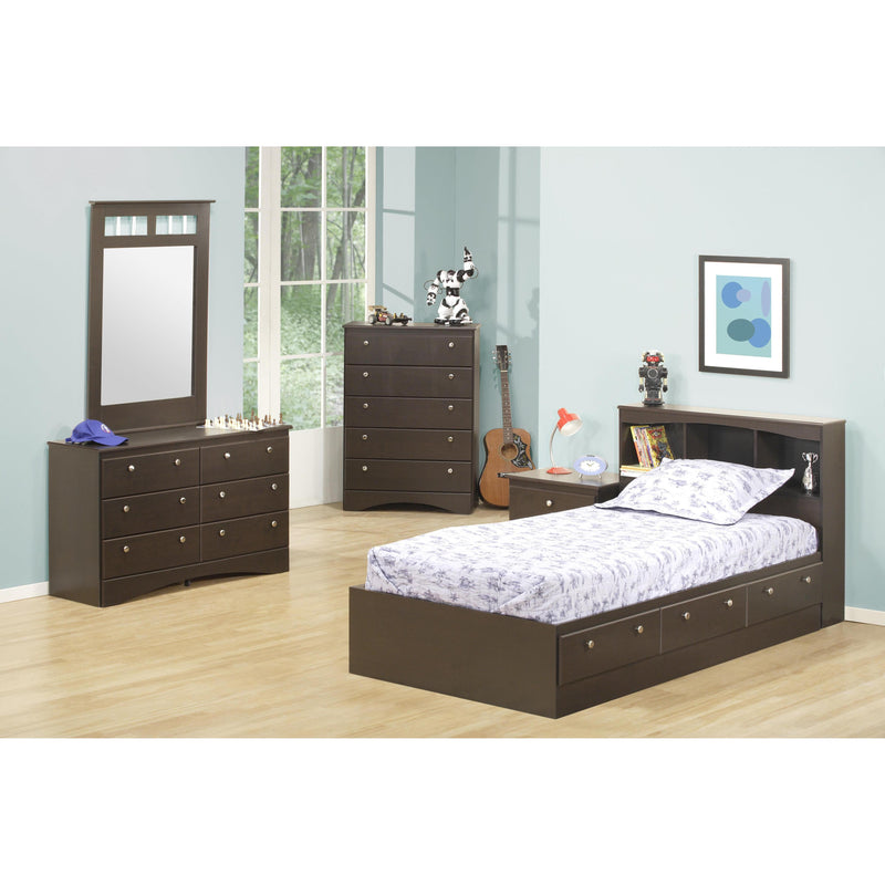 Dynamic Furniture Kids Beds Bed Twin Matesbed with bookcase headboard Cappuccino IMAGE 2