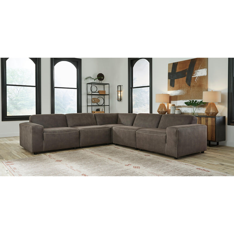 Signature Design by Ashley Allena Leather Look 5 pc Sectional 2130164/2130146/2130177/2130146/2130165 IMAGE 2