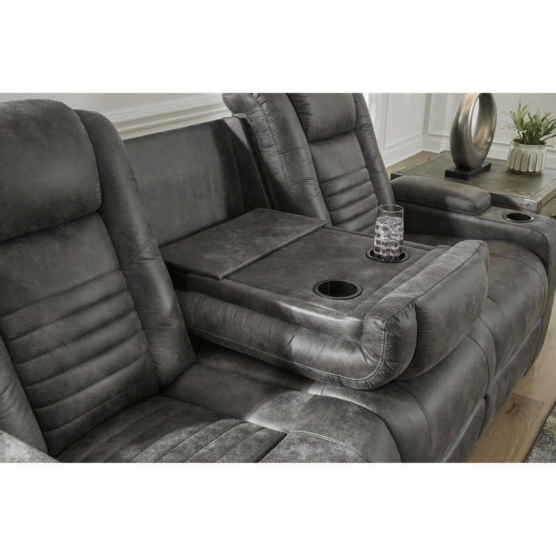Signature Design by Ashley Soundcheck Power Reclining Leather Look Sofa 3060615 IMAGE 10