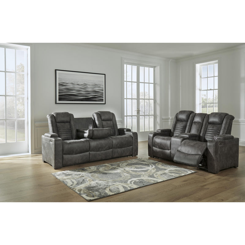 Signature Design by Ashley Soundcheck Power Reclining Leather Look Sofa 3060615 IMAGE 16
