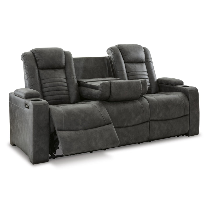 Signature Design by Ashley Soundcheck Power Reclining Leather Look Sofa 3060615 IMAGE 2