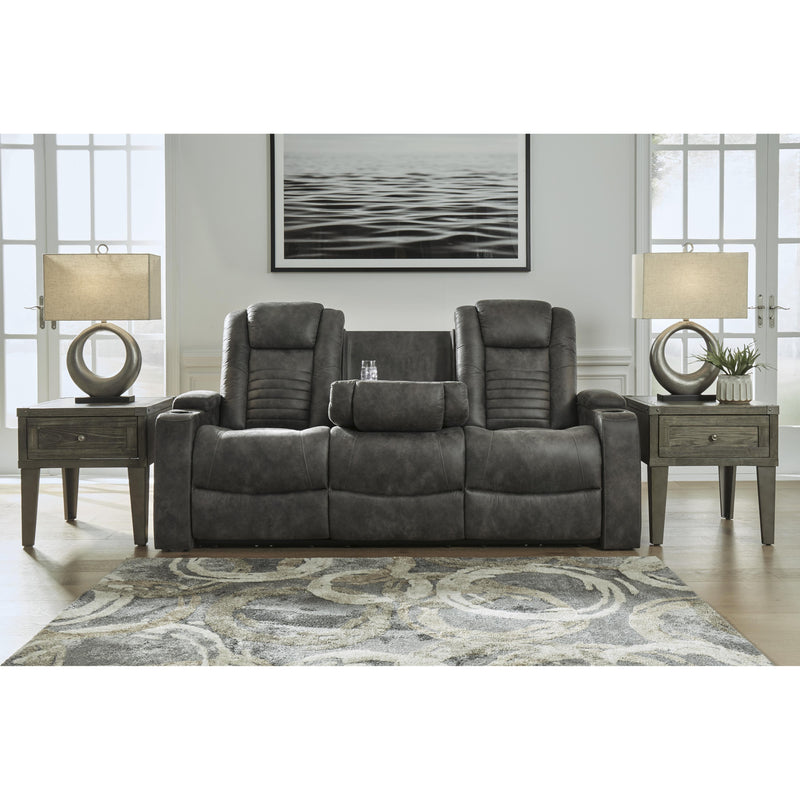 Signature Design by Ashley Soundcheck Power Reclining Leather Look Sofa 3060615 IMAGE 9