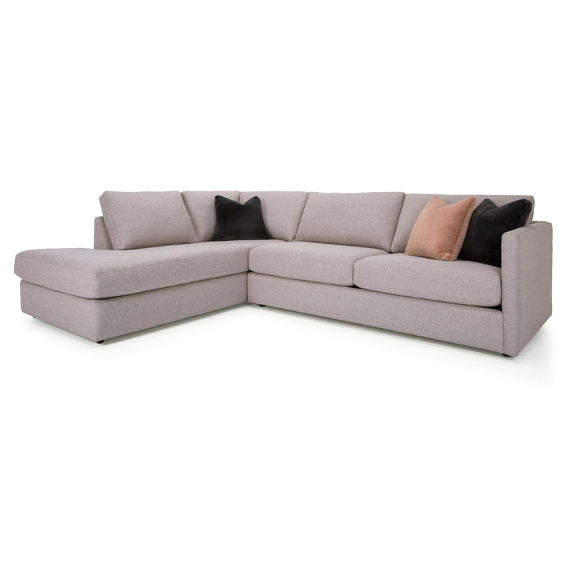 Decor-Rest Furniture Malibu Fabric 2 pc Sectional Malibu 2068-38/2068-41 2 pc Sectional with Queen Bed Sofa  Gel Matt IMAGE 2