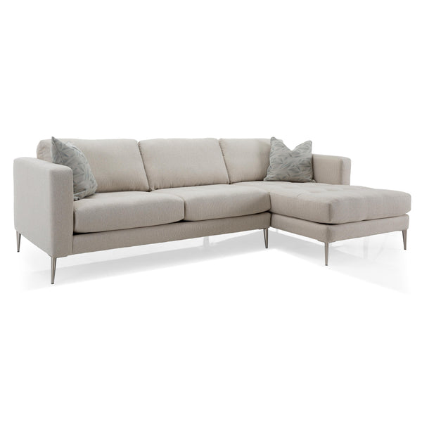 Decor-Rest Furniture Fabric 2 pc Sectional 2795-07/2795-08 2 pc Sectional - Beige IMAGE 1