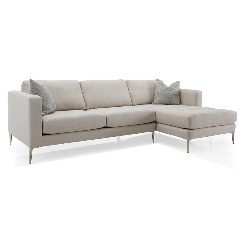 Decor-Rest Furniture Fabric 2 pc Sectional 2795-07/2795-08 2 pc Sectional - Beige IMAGE 1