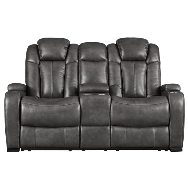 Signature Design by Ashley Turbulance Power Reclining Leather Look Loveseat 8500118C IMAGE 1