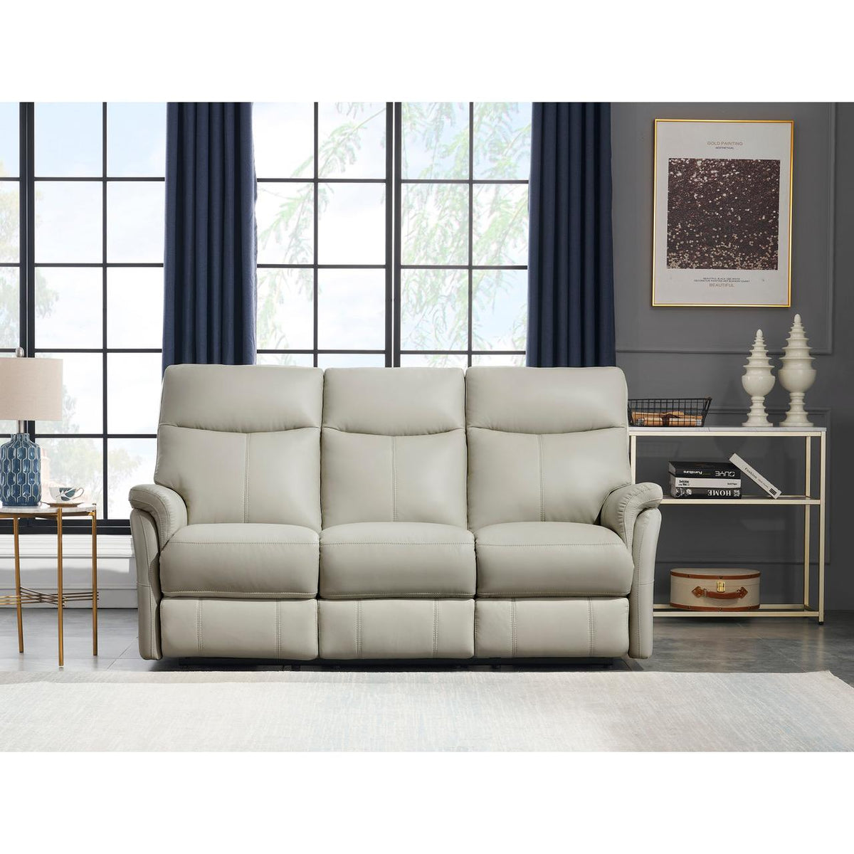 Amax Leather Veronica 6593 Zero Gravity Sofa - Bedford Vanilla