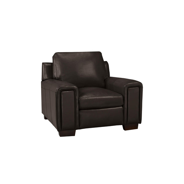 Leather Living Dalton Stationary Leather Chair 2002-01-Mocha IMAGE 1