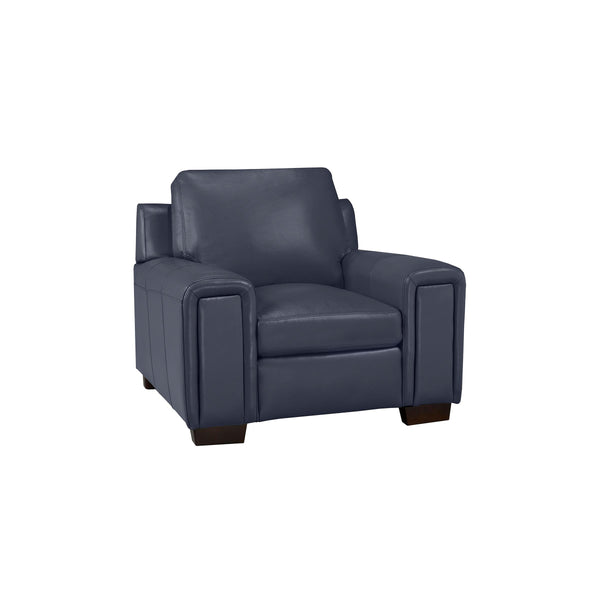 Leather Living Dalton Stationary Leather Chair 2002-01-Navy IMAGE 1