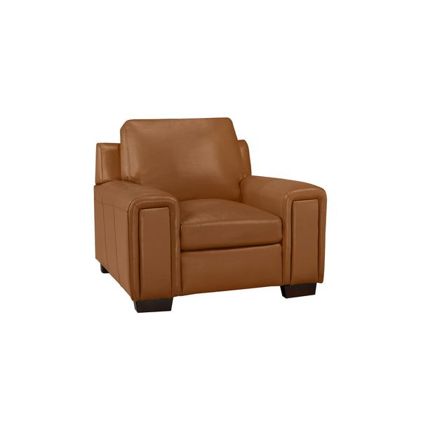 Leather Living Dalton Stationary Leather Chair 2002-01-Saddle IMAGE 1