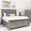 Mako Wood Furniture Acer Queen Bed with Storage Acer M-5800-ST-Q Queen Storage Bed - Sand IMAGE 1