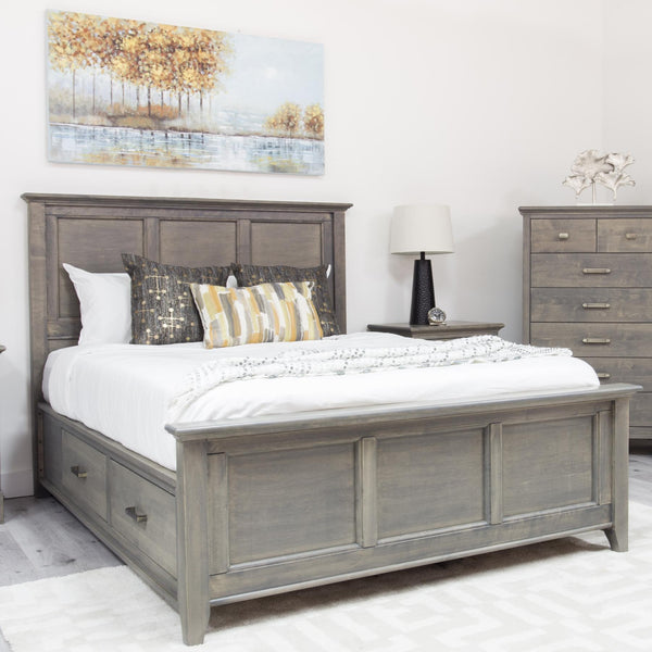 Mako Wood Furniture Acer Queen Bed with Storage Acer M-5800-ST-Q Queen Storage Bed - Sand IMAGE 1
