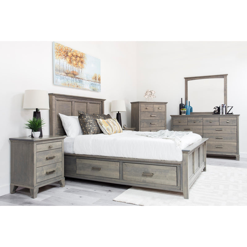 Mako Wood Furniture Acer Queen Bed with Storage Acer M-5800-ST-Q Queen Storage Bed - Sand IMAGE 3